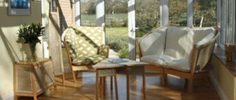 Semarang chair, sofa and tables, in bright conservatory, Fairtrade Conservatory Furniture