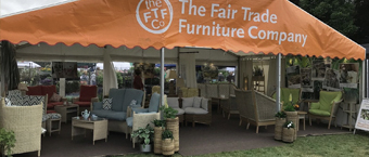 Fairtrade Furniture display stand at a show