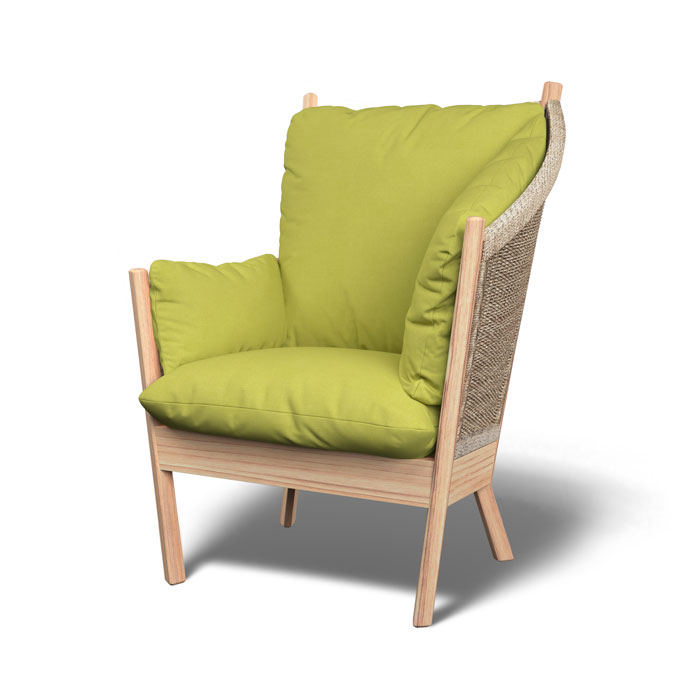 semarang linara chartreuse high left chair