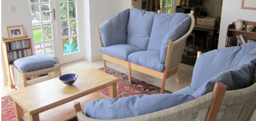 Blue sofa set